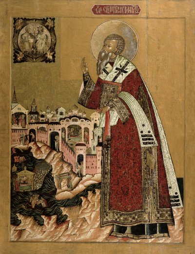 Pope Clement with scenes from his life by Russian School